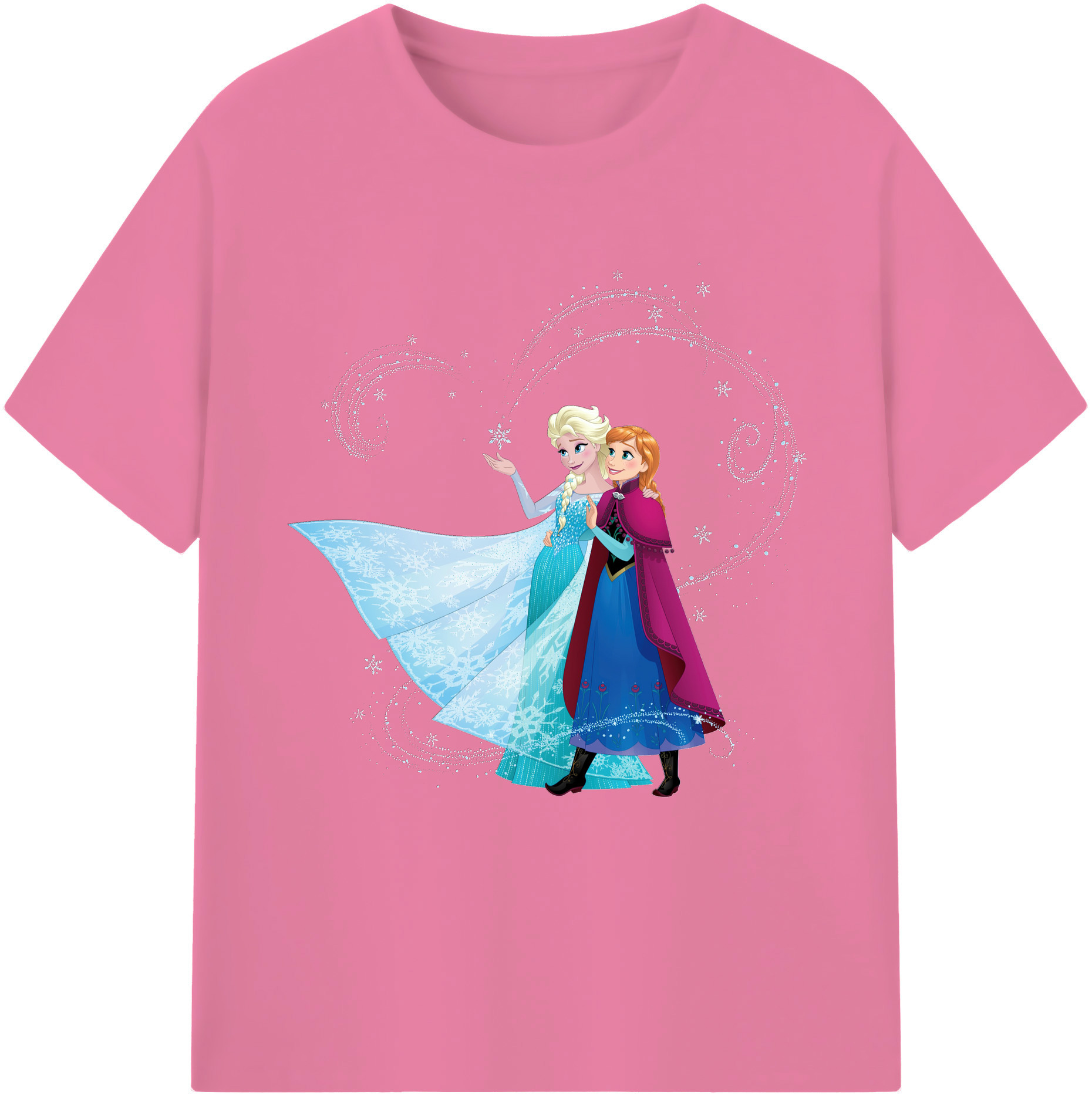 （画像用） アナと雪の女王 アンナ エルサ Frozen Anna Elsa 綿100％半袖Tシャツ（フロントプリント）